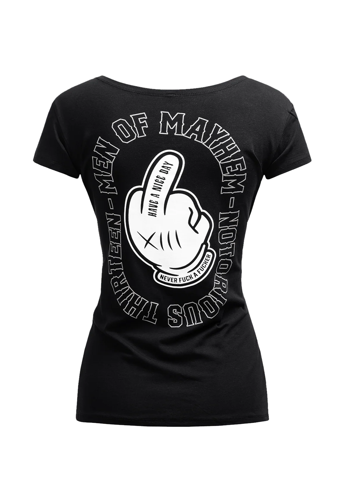 Women T-Shirt Middle Finger S/W - Image 2