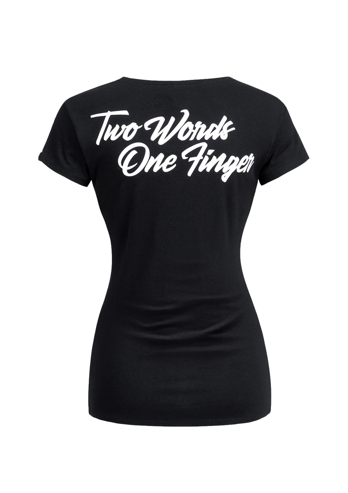 Women T-Shirt Two Words One Finger S/W - Image 2